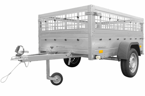 REMORQUE BASCULANTE 200X125 AVEC RIDELLES GRILLAGÉES ET ROUE JOCKEY - GARDEN TRAILER 201 KIPP – Image 2