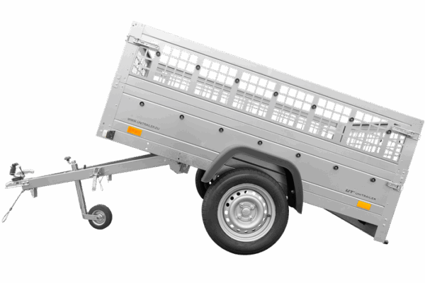 REMORQUE BASCULANTE 200X125 AVEC RIDELLES GRILLAGÉES ET ROUE JOCKEY - GARDEN TRAILER 201 KIPP – Image 4