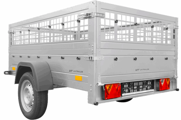 REMORQUE BASCULANTE 200X125 AVEC RIDELLES GRILLAGÉES ET ROUE JOCKEY - GARDEN TRAILER 201 KIPP – Image 3