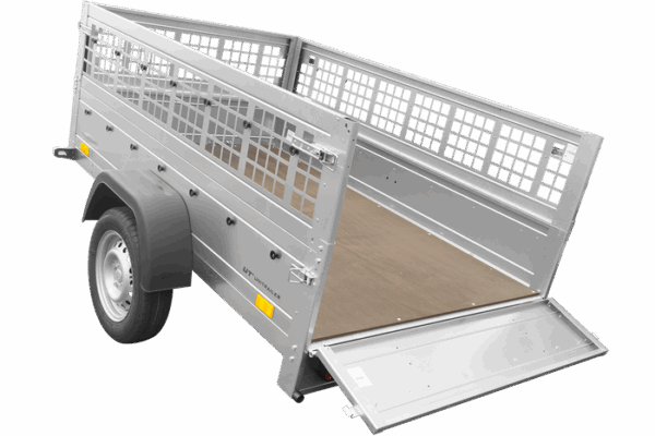 REMORQUE BASCULANTE 200X125 AVEC RIDELLES GRILLAGÉES ET ROUE JOCKEY - GARDEN TRAILER 201 KIPP – Image 5