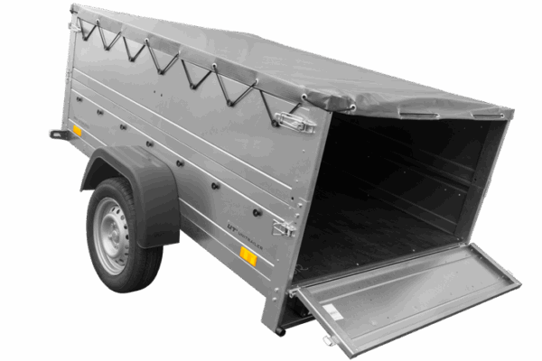 REMORQUE NEUVE 200X125 AVEC BÂCHE PLATE, REHAUSSES DE RIDELLES ET ROUE JOCKEY - GARDEN TRAILER 201 KIPP – Image 5