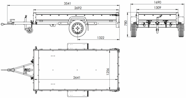 REMORQUE SIMPLE ESSIEU NITRAILER GARDEN TRAILER 264 KIPP – Image 2